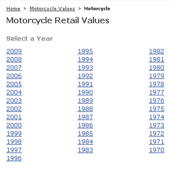 motorcycle blue book prices